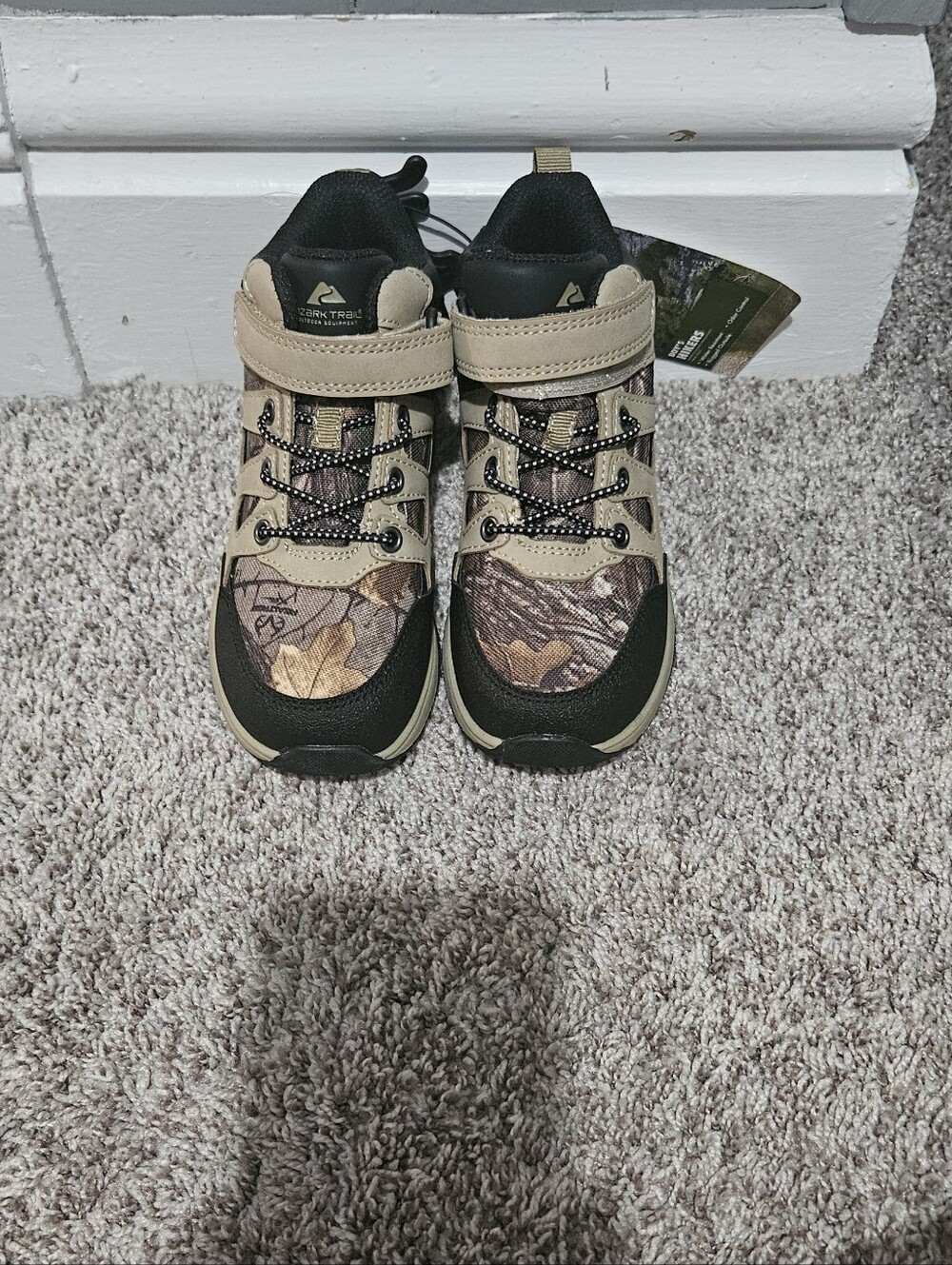 Ozark Trail Kids Camo Sneakers in Tan and Black